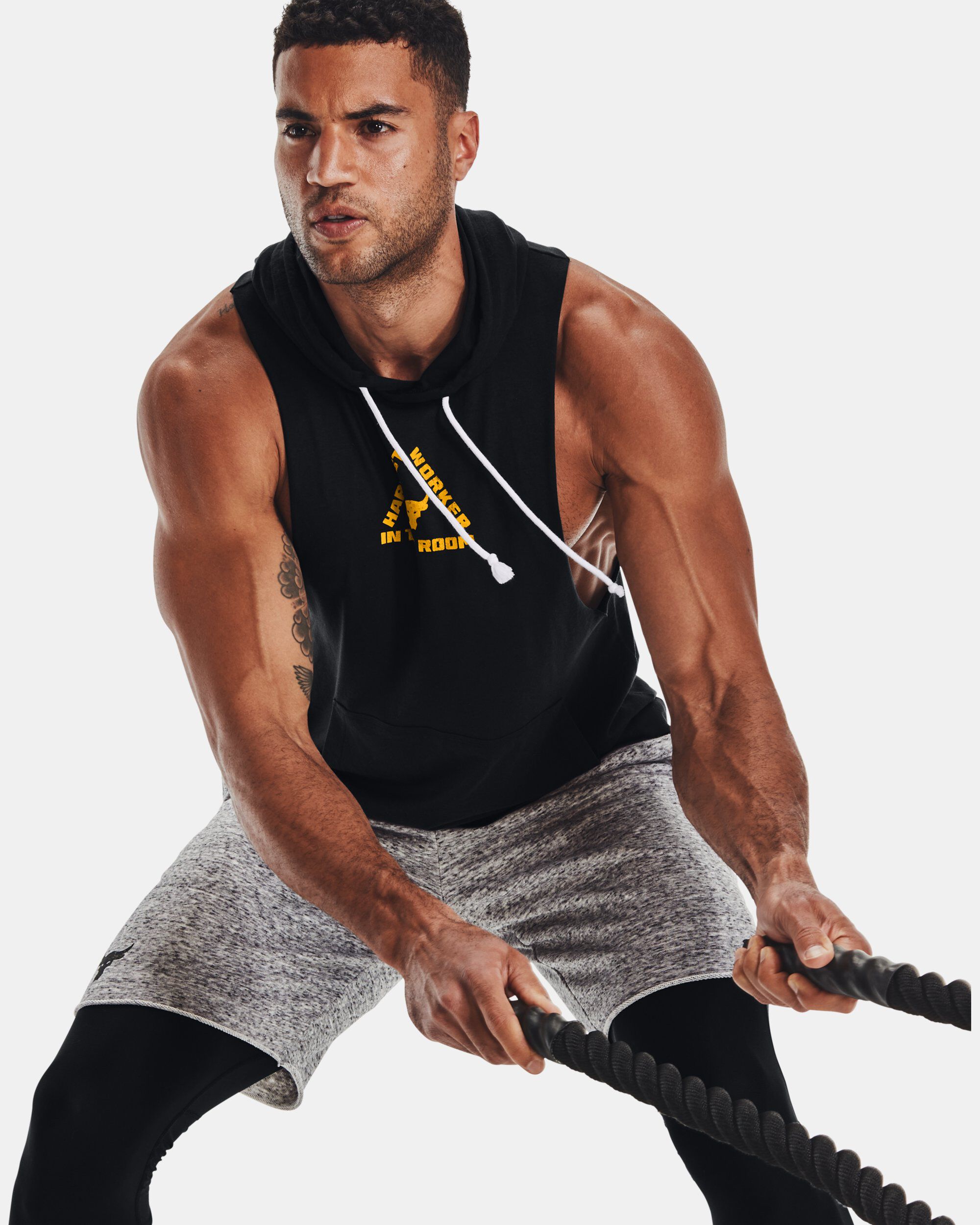 Under armour men's project rock sleeveless hoodie 2025