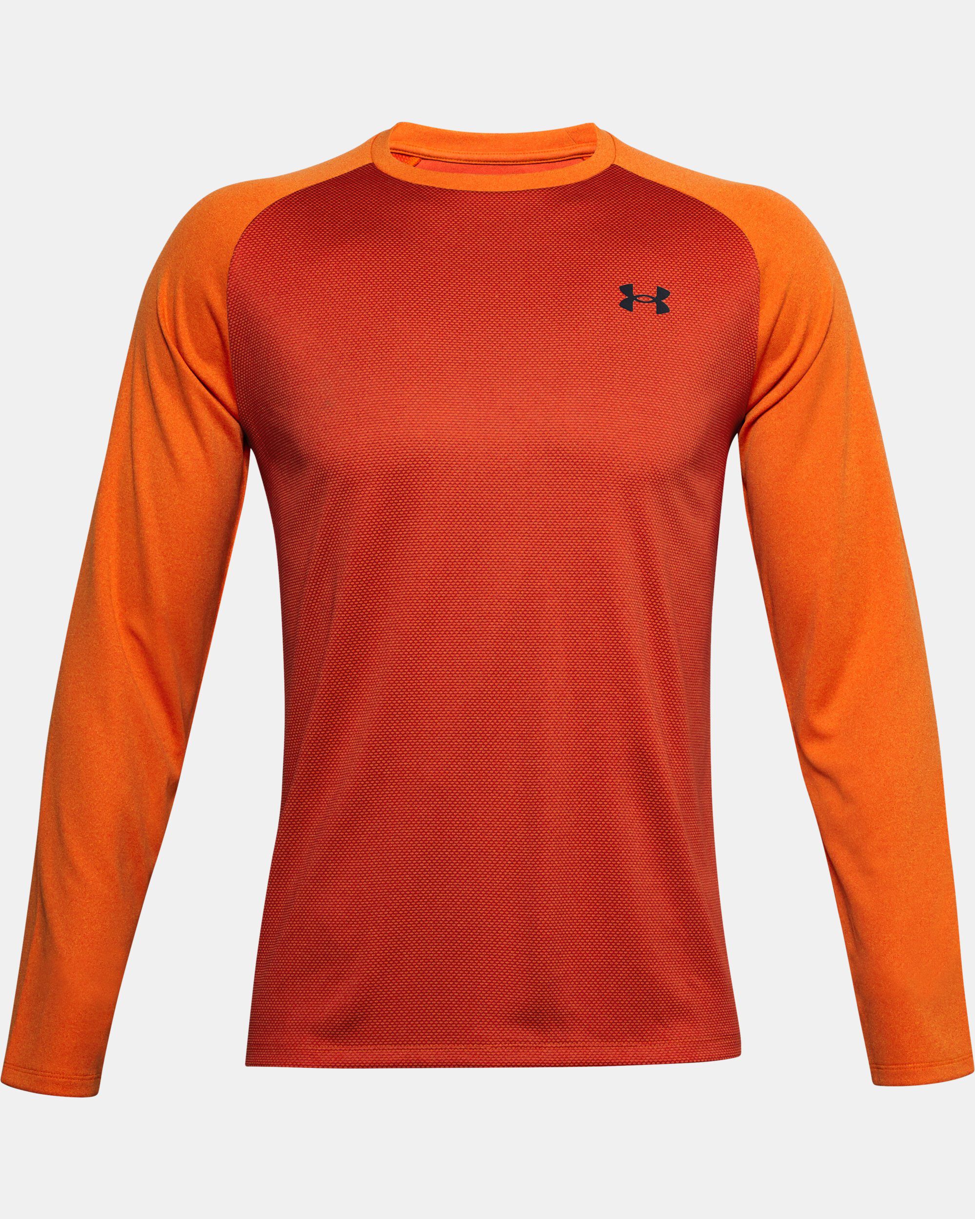 Orange under armour top long sleeve shirt