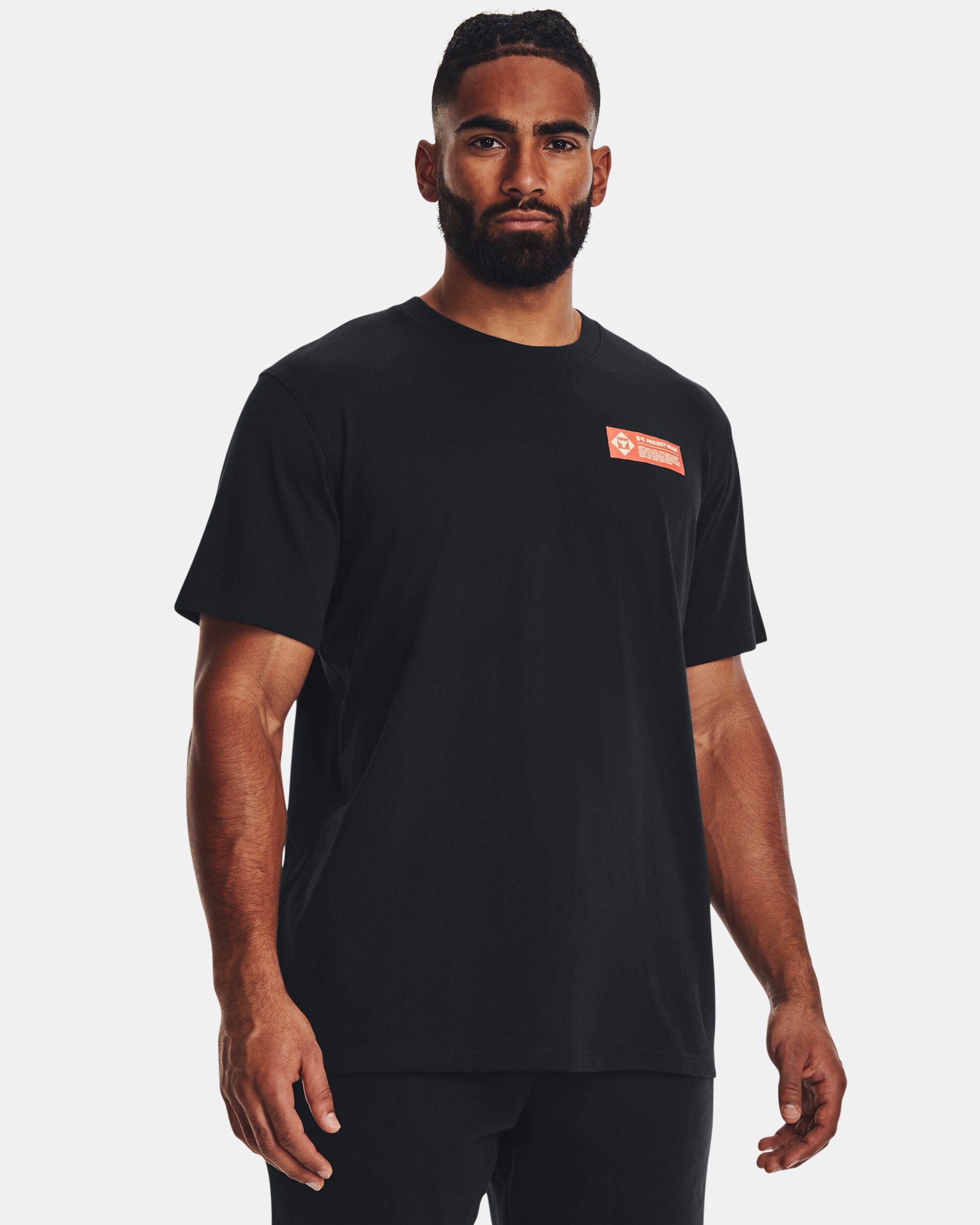 人気◆【UA x Project Rock】Globe Heavyweight Short Sleeve Buy Men's Project Rock Globe Heavyweight Short Sleeve Black