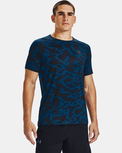 Men's UA RUSH™ HeatGear® Fitted Short Sleeve Printed