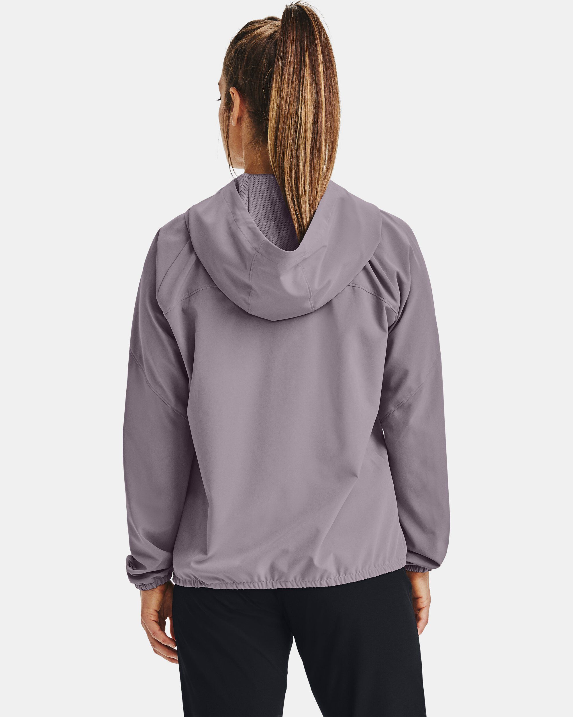 Under Armour Women s UA Woven Branded Full Zip Hoodie Purple in