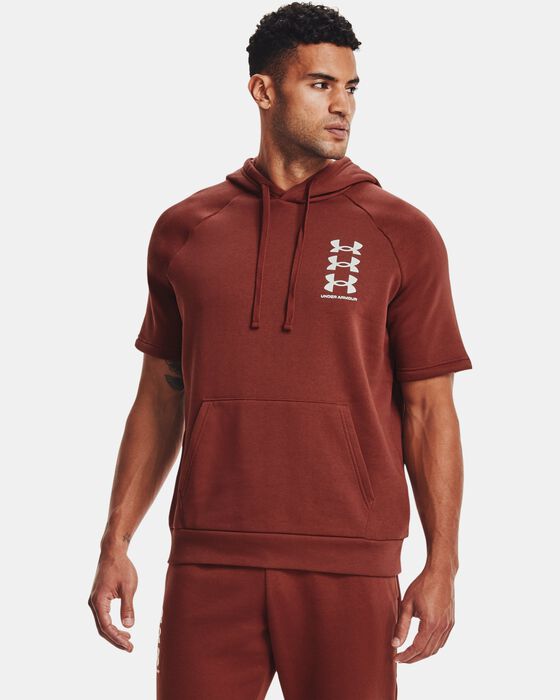 Men's ua rival fleece multilogo short sleeve hoodie Clearance