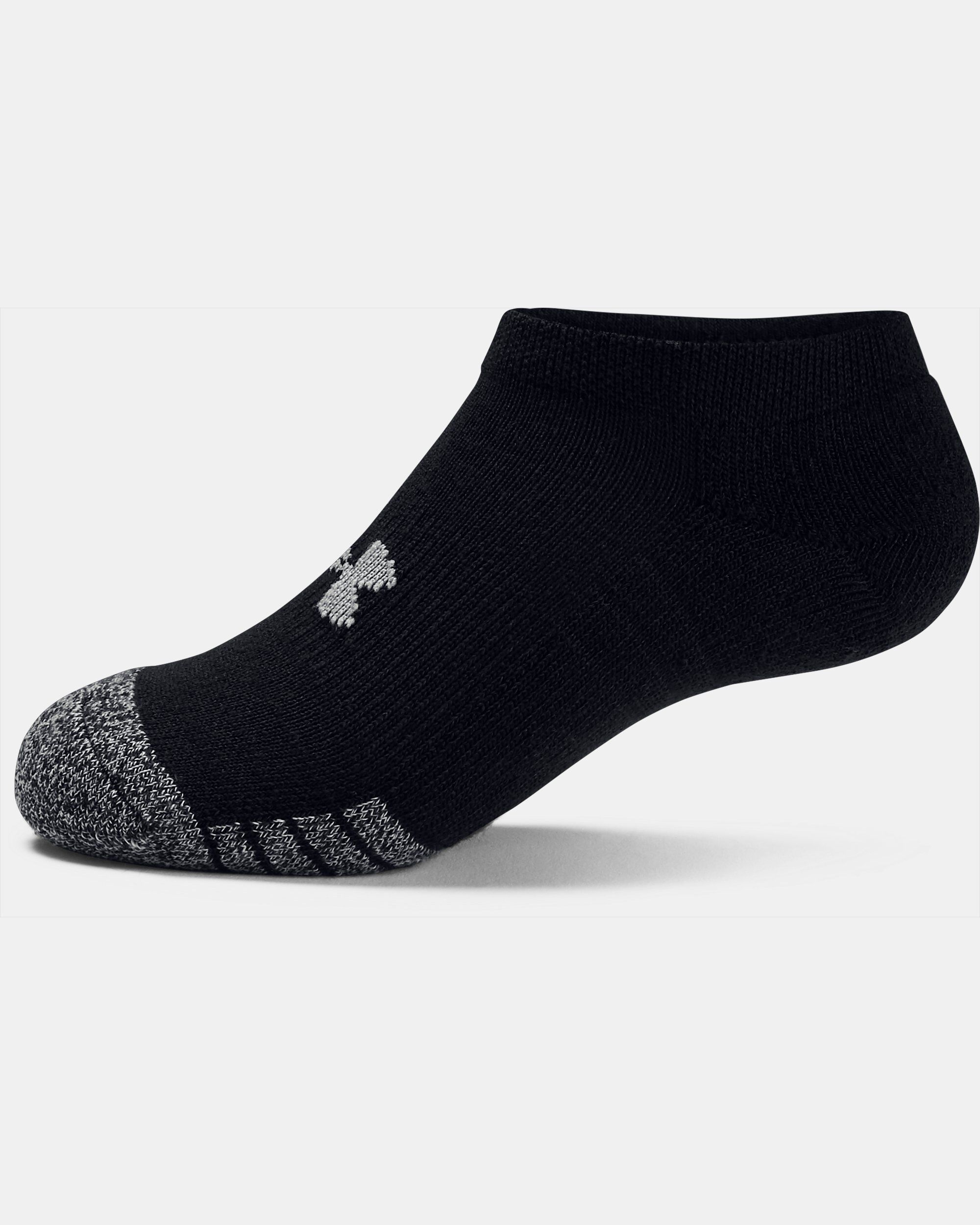 Buy Youth HeatGear No Show Socks 3 Pack Black in Dubai UAE Under Armour