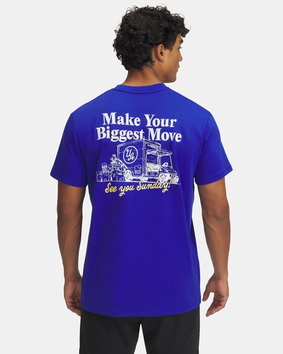 تيشيرت بأكمام قصيرة وقصة كبيرة بتصميم رسومي للرجال من اندر ارمور image number 1