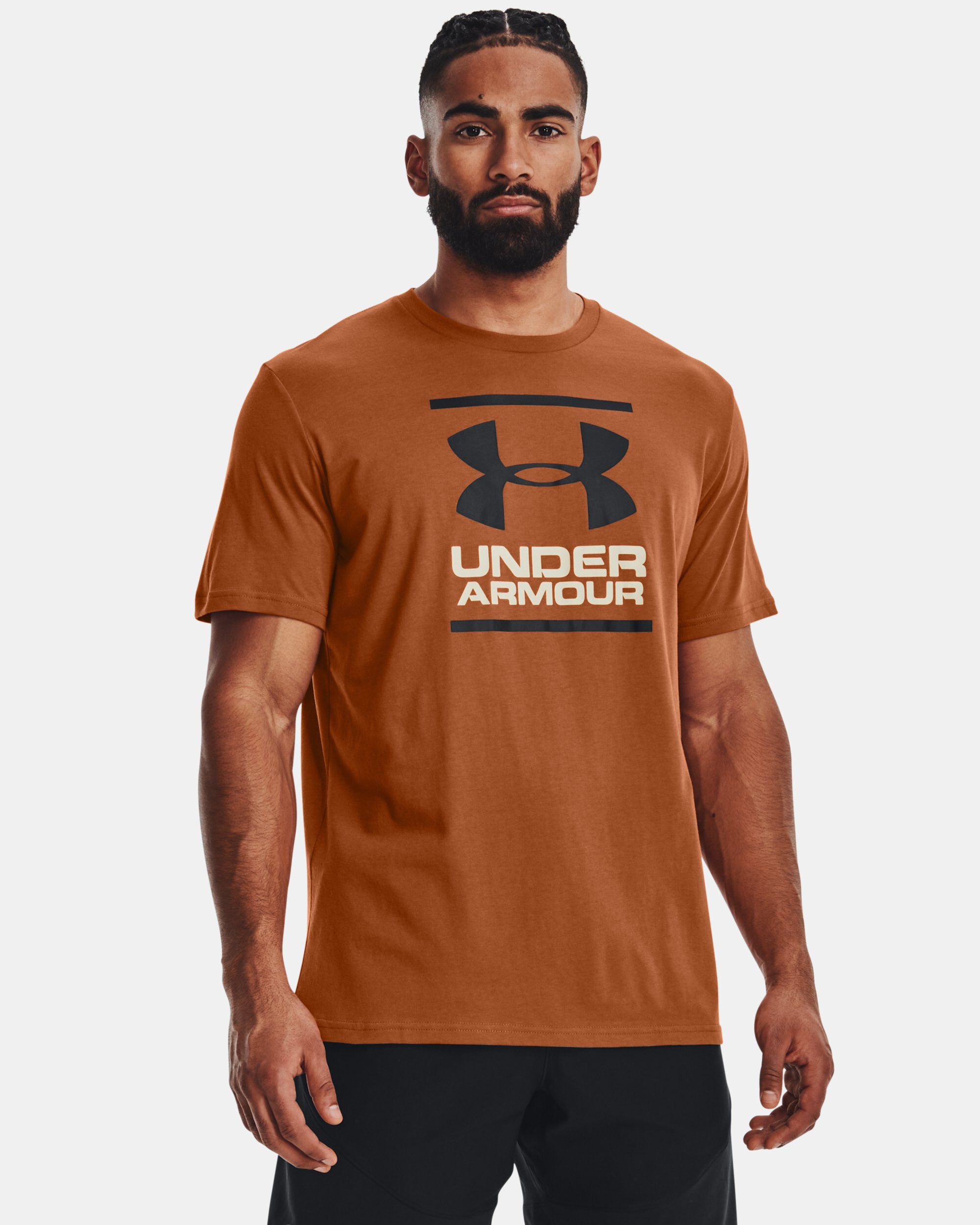 Orange under top armour t shirt