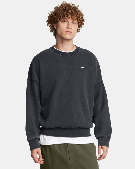 Men's UA Icon Heavyweight Fleece Wash Oversized Crew image number 0