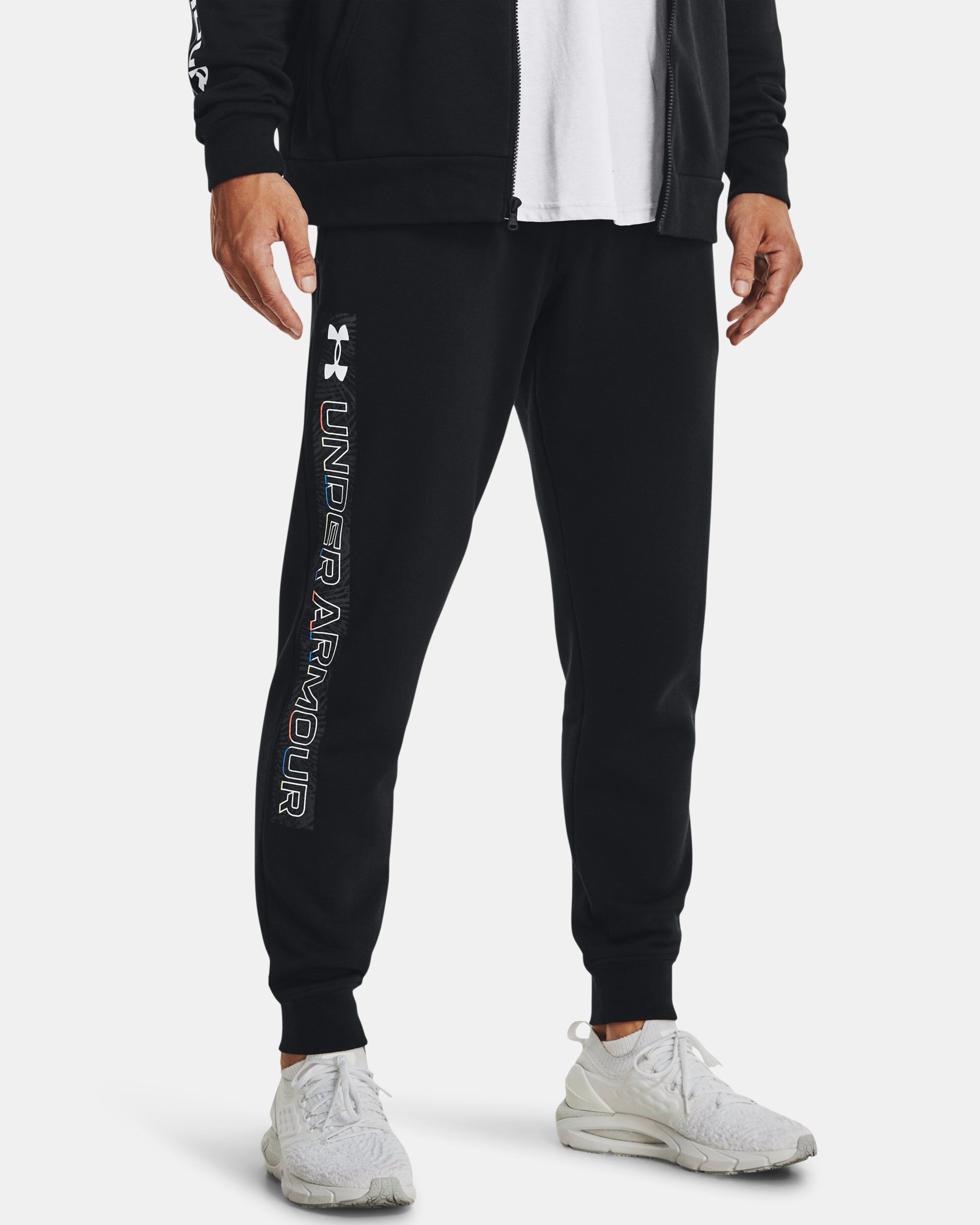 Buy Men s UA Rival Fleece Graphic Joggers Black in Dubai UAE Under Armour