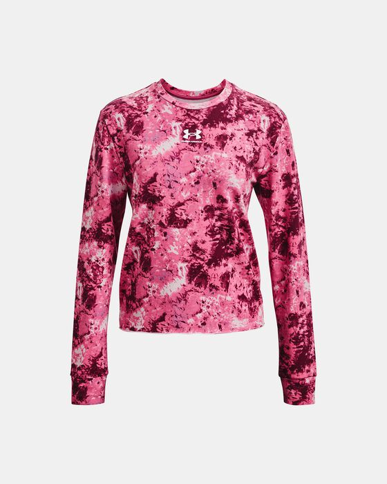 Women's UA Rival Terry Printed Crew image number 4