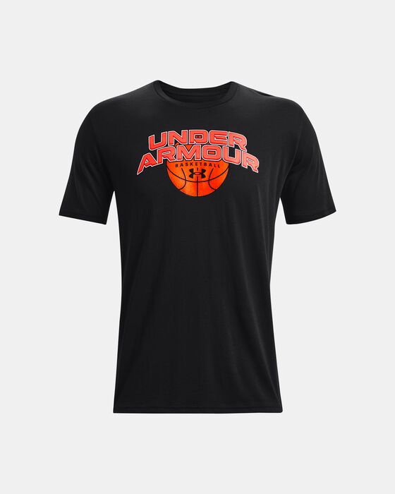 Men's UA Basketball Branded Wordmark Short Sleeve image number 4