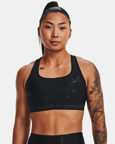 Women's Armour® Mid Crossback Emboss Sports Bra