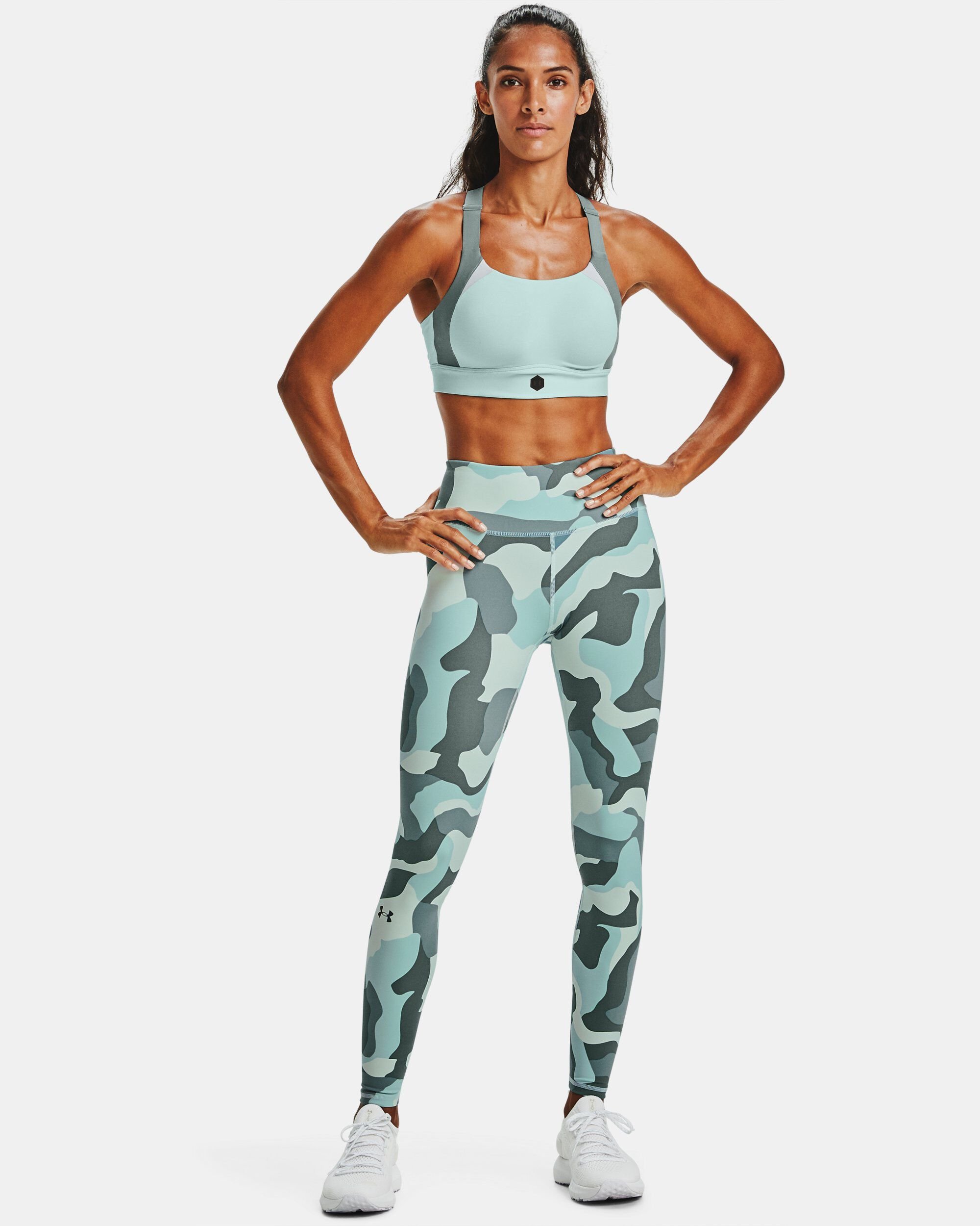 Under Armour Women s UA RUSH HeatGear Camo Leggings Blue in