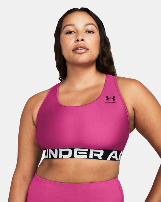 Women's HeatGear® Armour Mid Branded Sports Bra image number 4