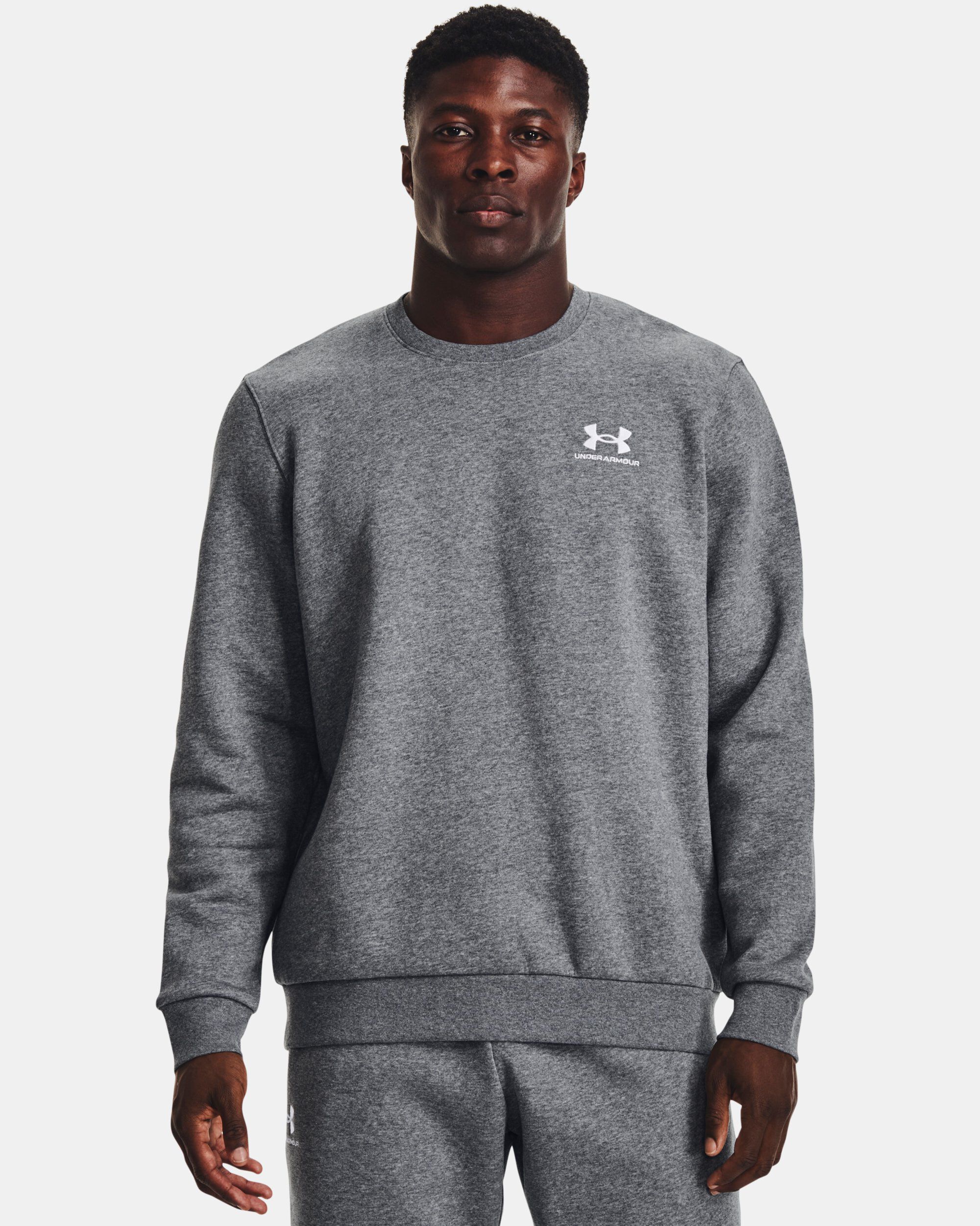 Men's ua rival fleece solid fitted crew cheap