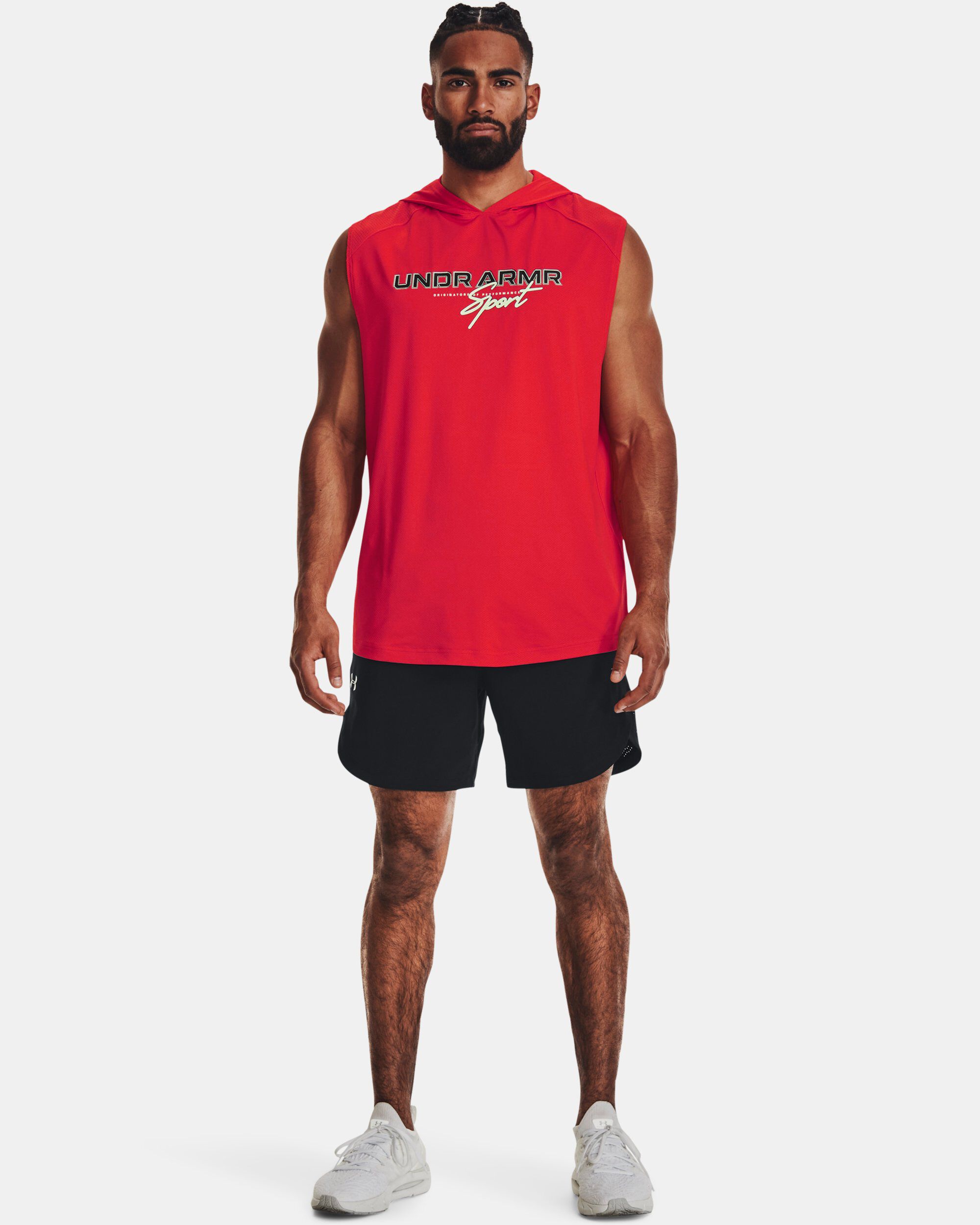 Buy Men s UA Mesh Sport Sleeveless Hoodie Red in Dubai UAE Under Armour