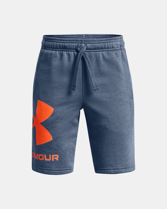 Shop Under Armour Boys' UA Rival Fleece Big Logo Shorts Blue in