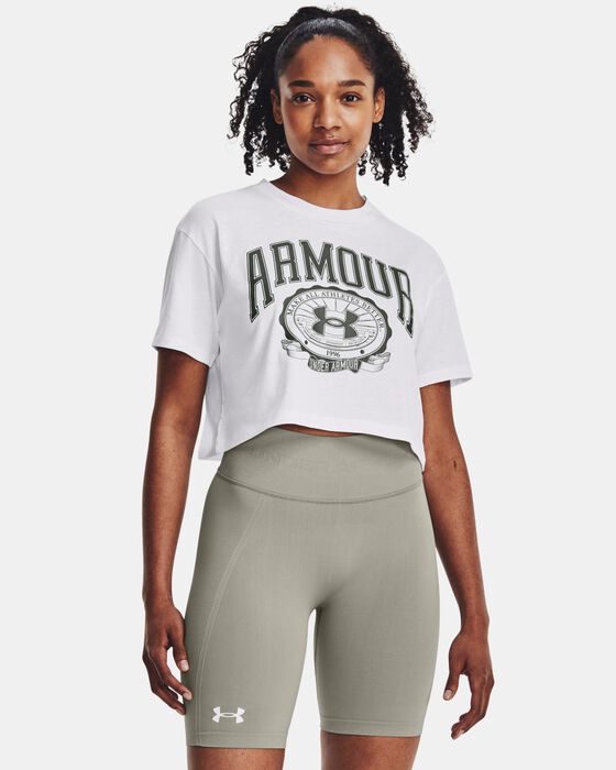 Women's UA Collegiate Crop Short Sleeve image number 0