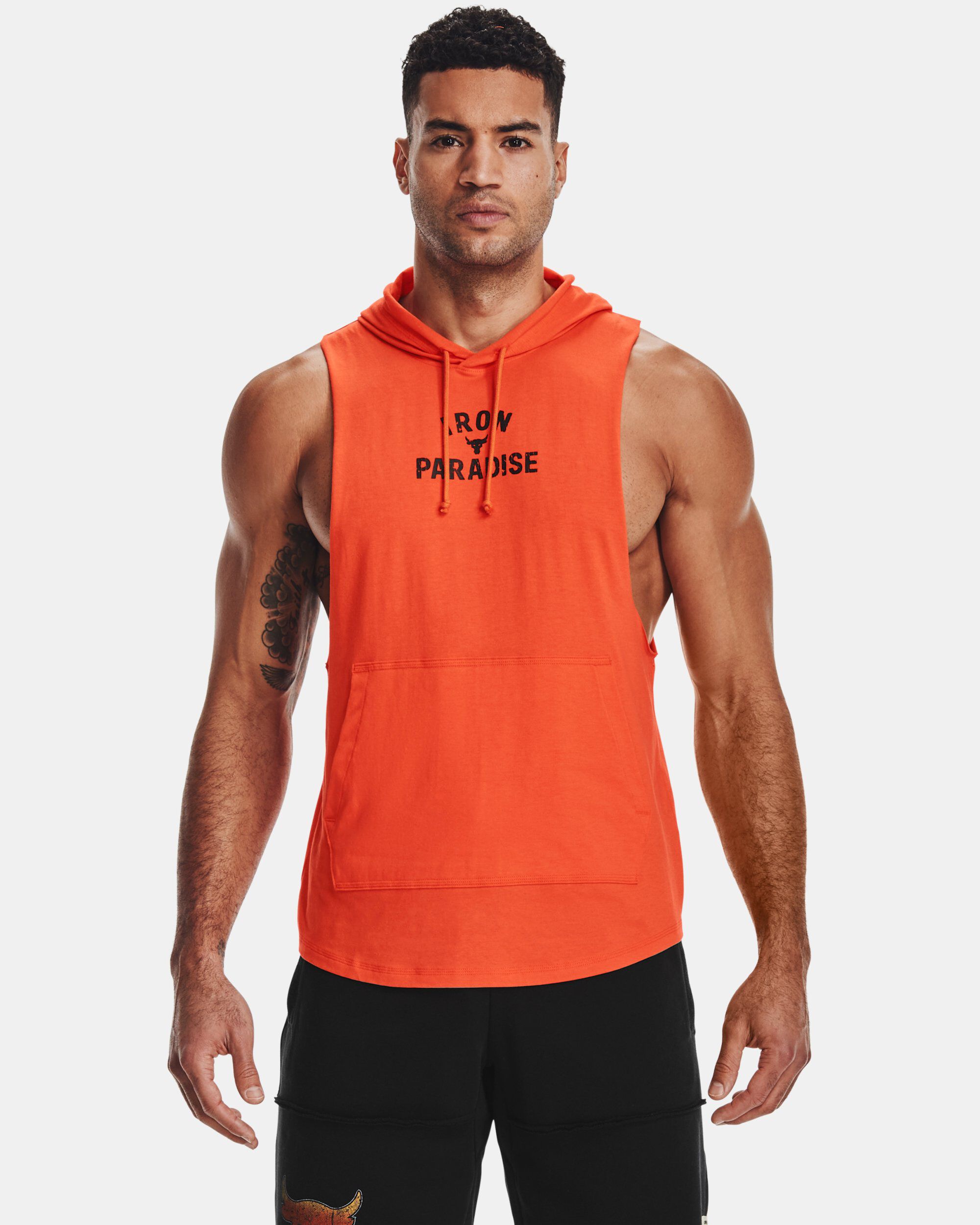 Orange best sale sleeveless hoodie
