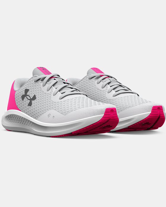 Girls' Grade School UA Charged Pursuit 3 Running Shoes image number 3