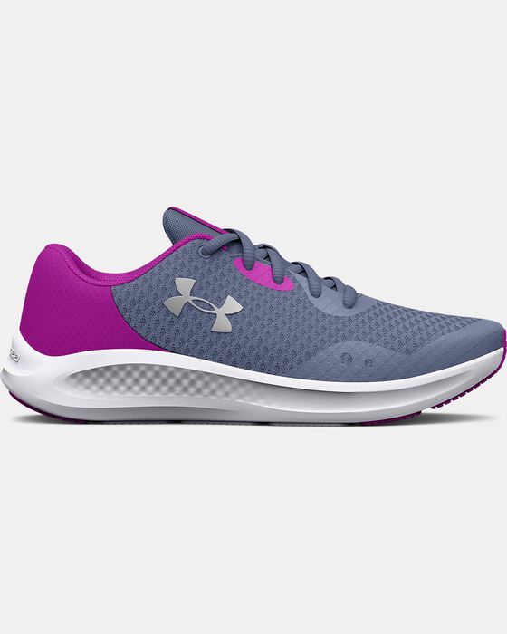 Girls' Grade School UA Charged Pursuit 3 Running Shoes image number 0