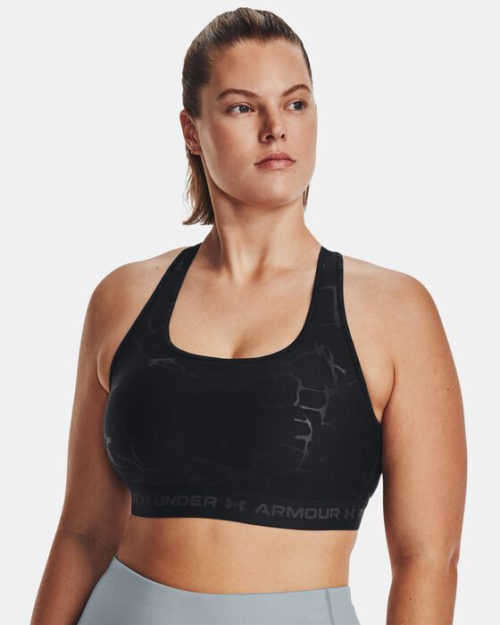 Women's Armour® Mid Crossback Emboss Sports Bra image number 4