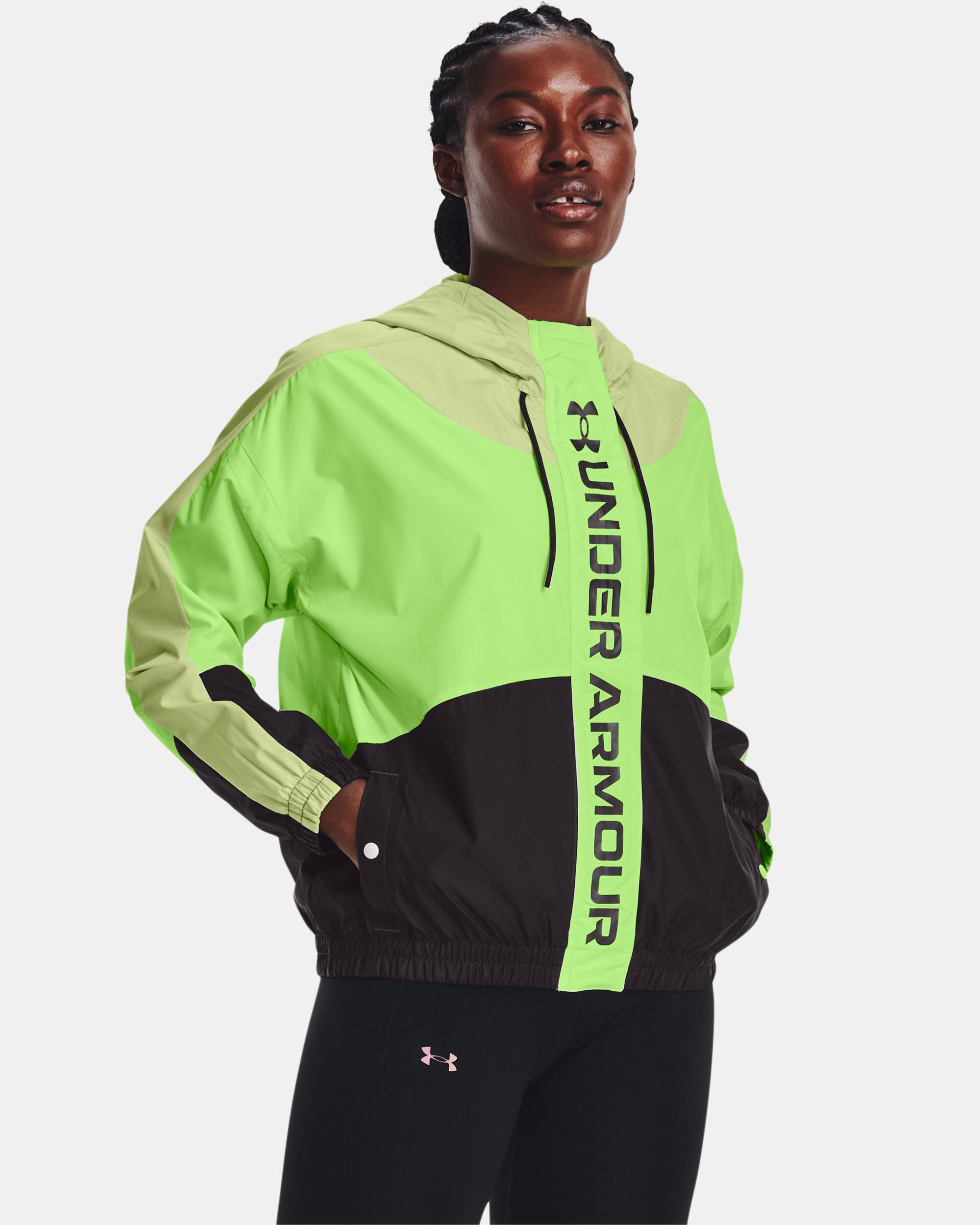 Under Armour Women s UA RUSH Woven Full Zip Jacket Green in Dubai