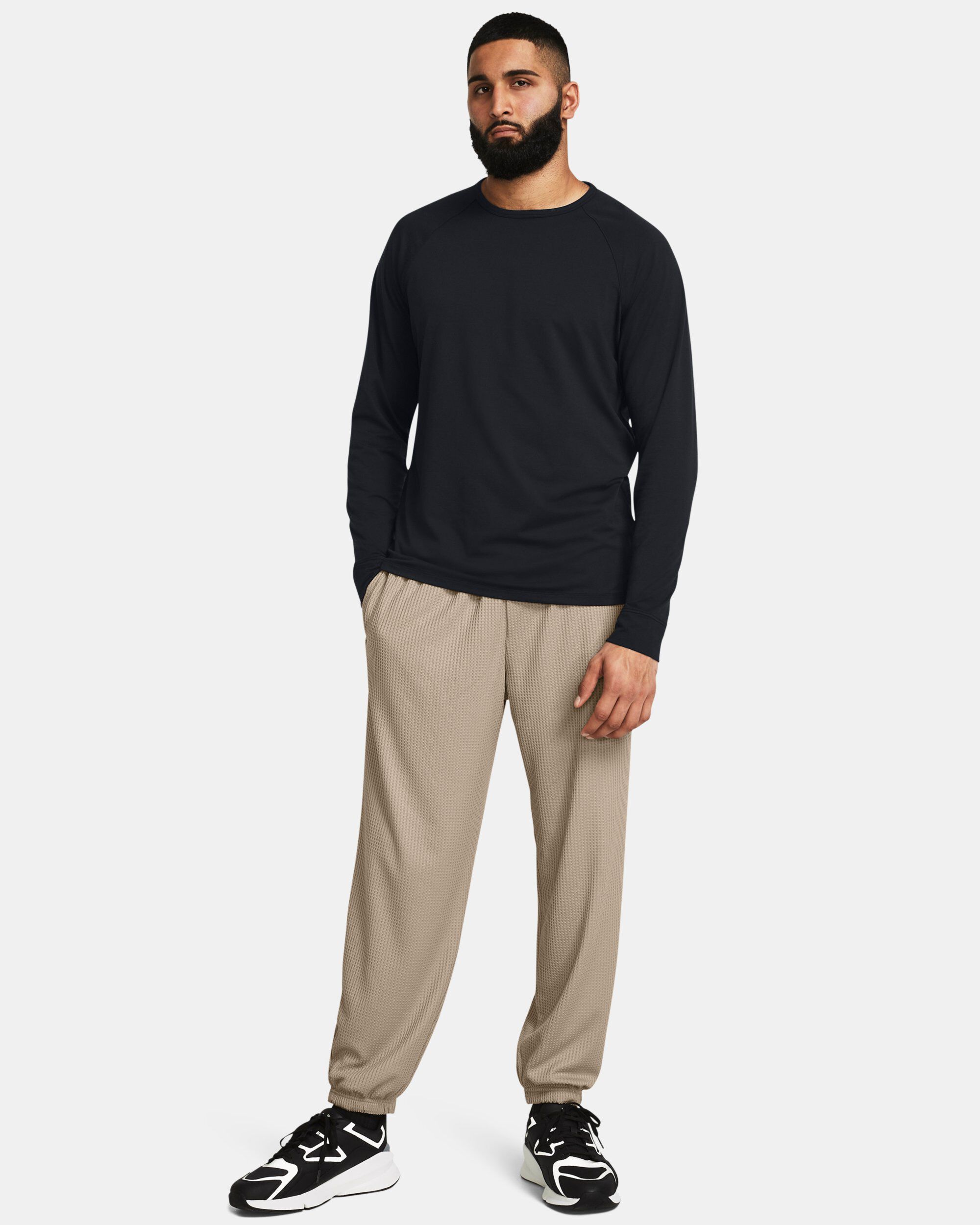 Black waffle joggers outlet