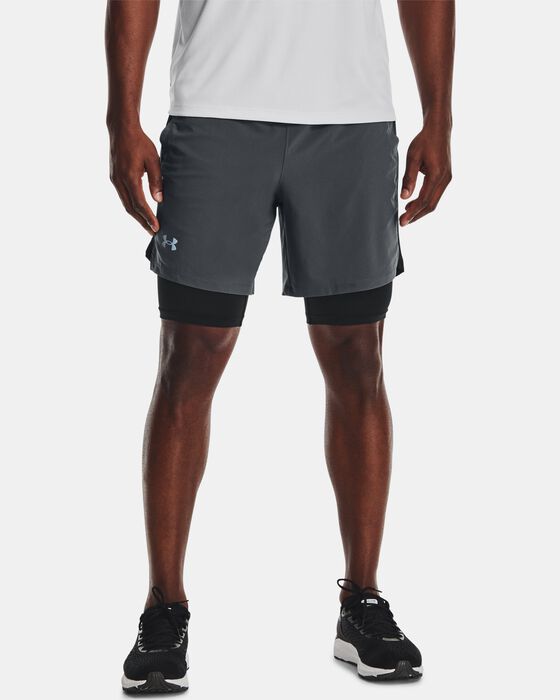 Under Armour Men's UA Launch Run 2-in-1 Shorts Grey in Dubai, UAE