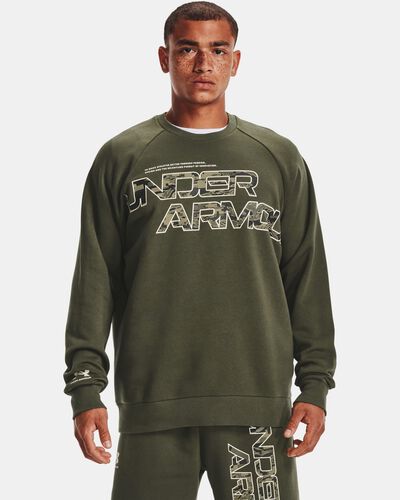 Men's UA Rival Fleece Camo Script Crew