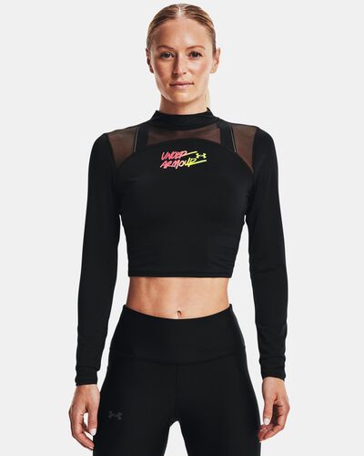 Women's HeatGear® Crop Mock Neck Top