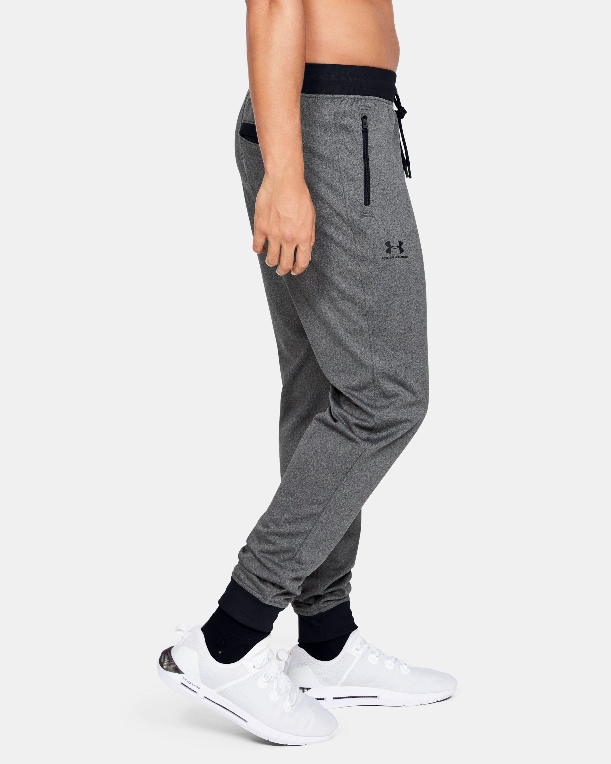 Grey under armour joggers mens best sale