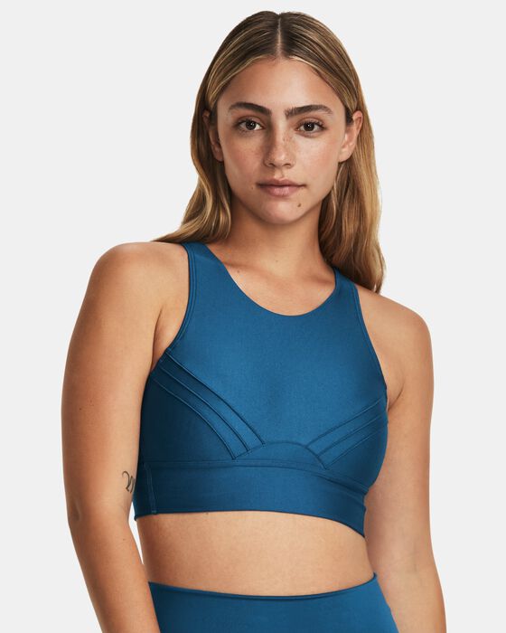 Women's UA Infinity Mid Pintuck Sports Bra image number 0