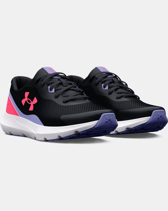 Girls' Grade School UA Surge 3 Running Shoes image number 3