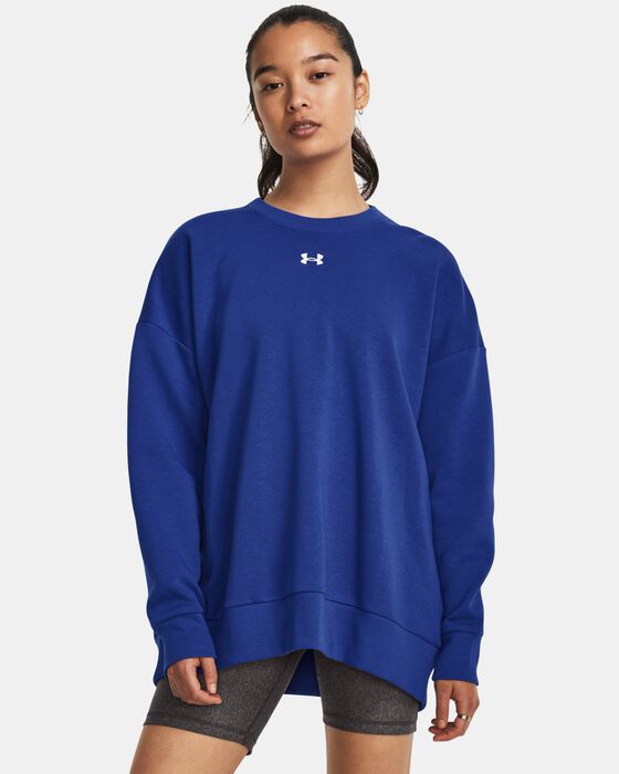 Women's UA Rival Fleece Oversized Crew image number 0