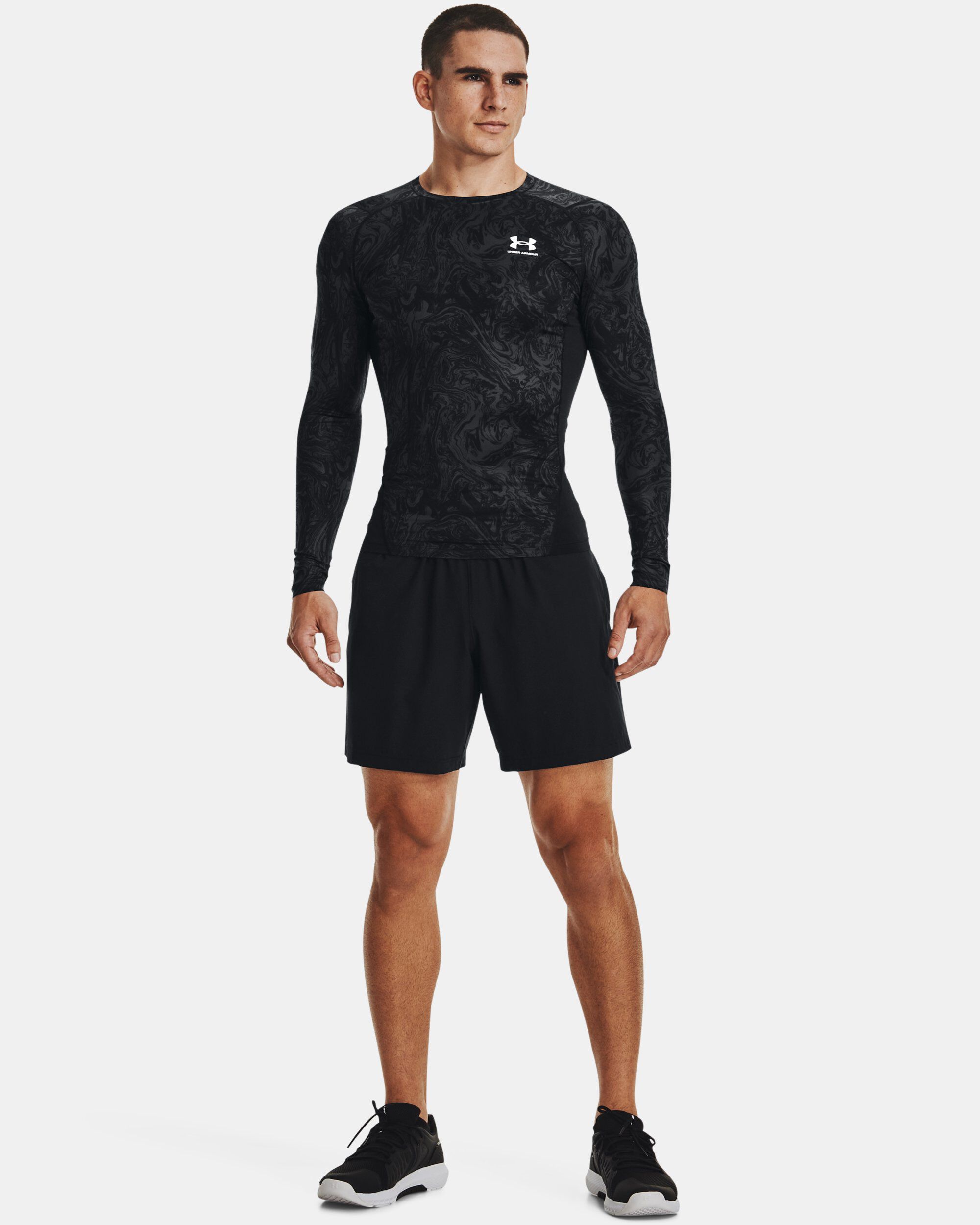 Buy Men s HeatGear Armour Compression Printed Long Sleeve Black in Dubai UAE Under Armour