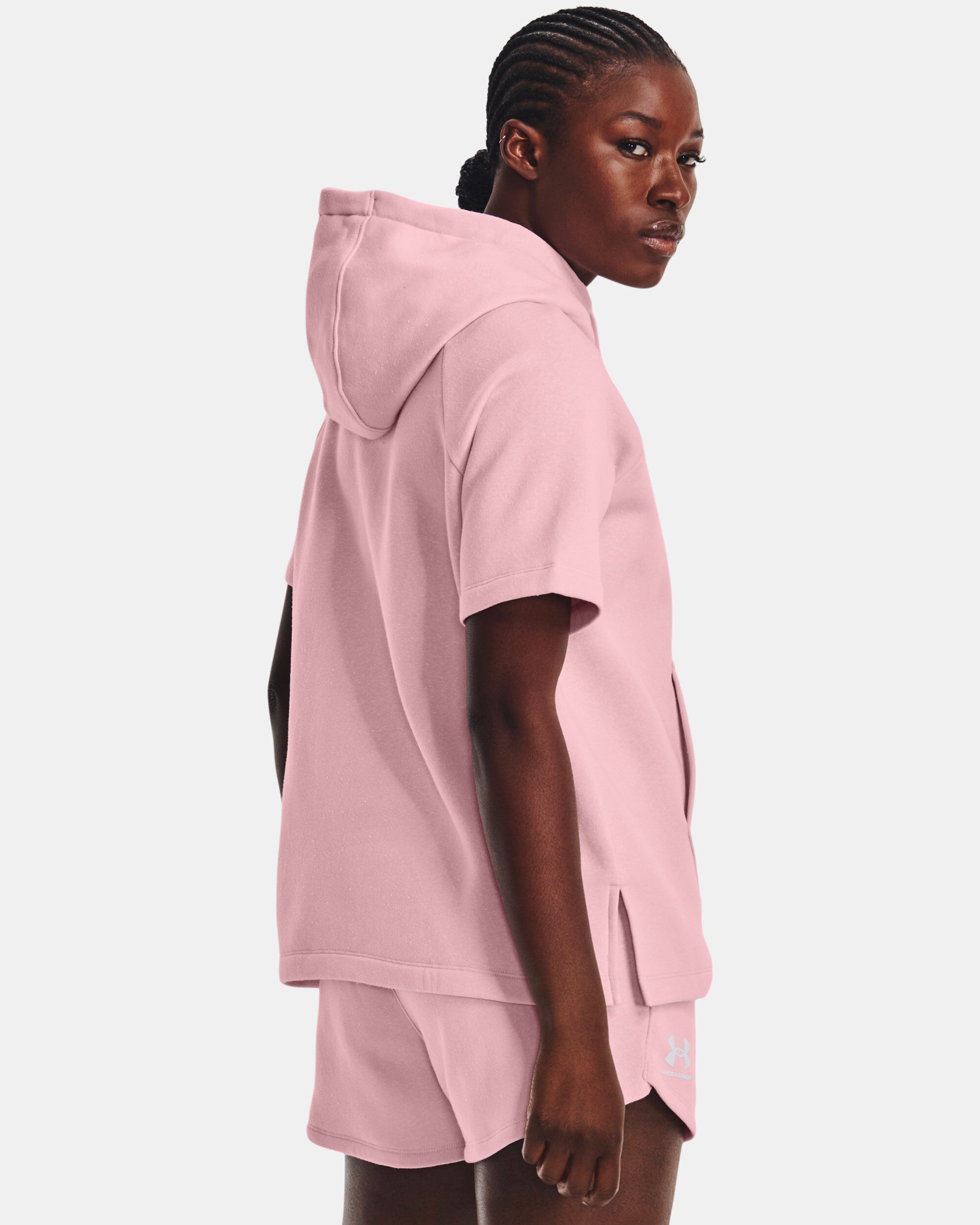 Pink half sleeve hoodie online