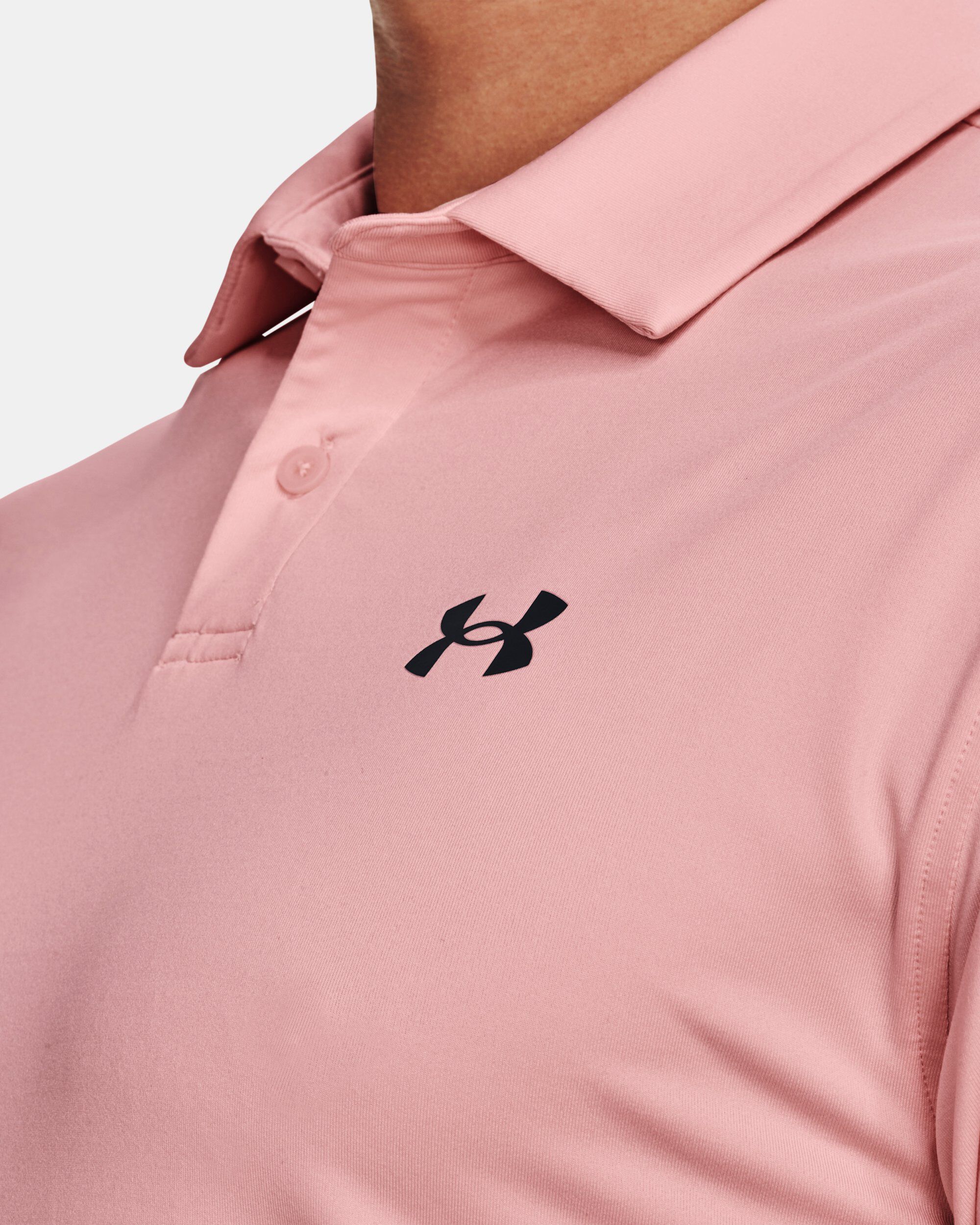 Mens pink under armour polo sales