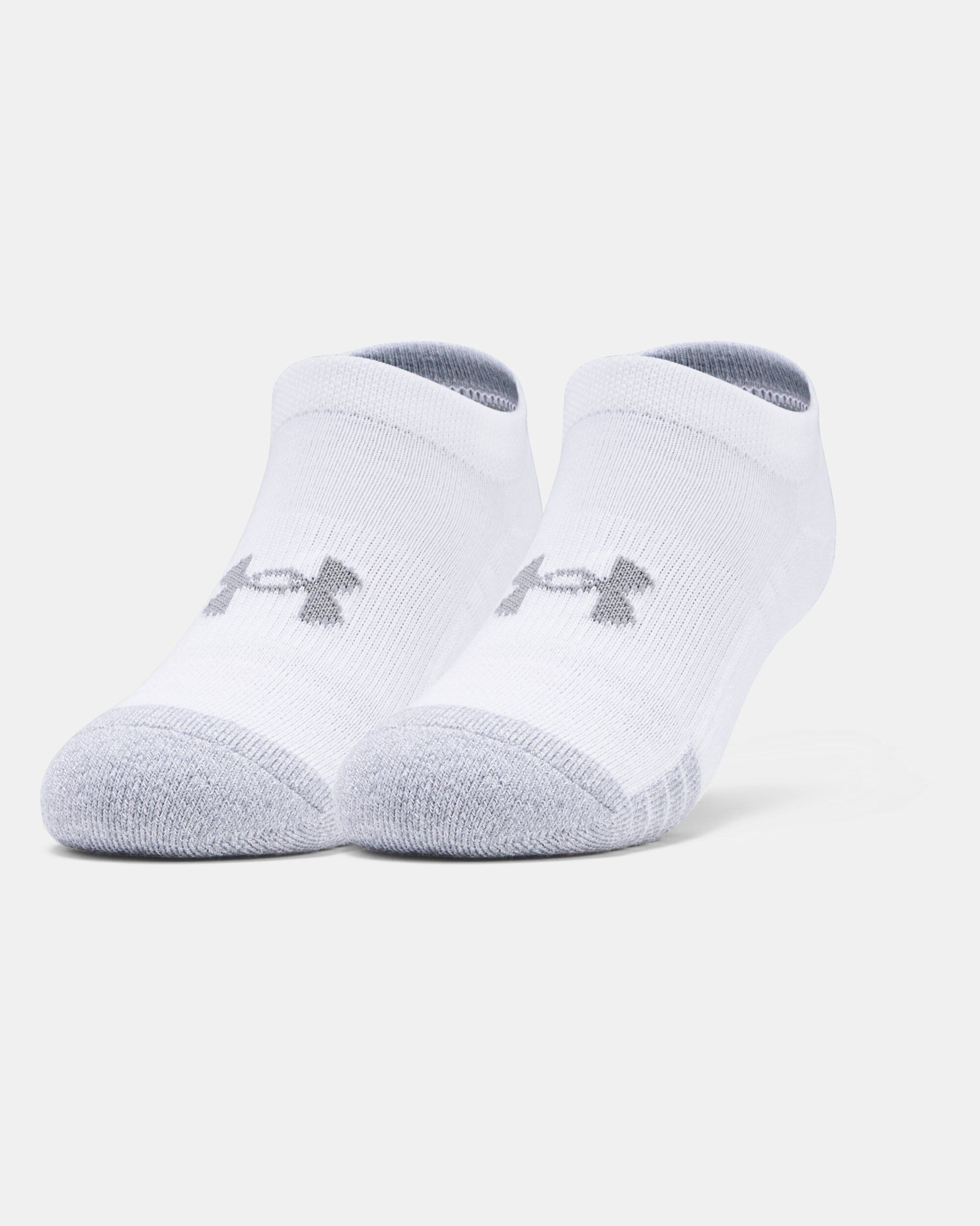 Buy Youth HeatGear No Show Socks 3 Pack White in Dubai UAE Under Armour