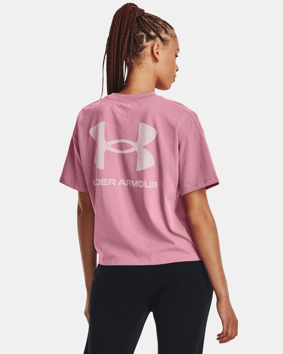 Women's UA Logo LC Oversized Heavyweight Short Sleeve image number 1