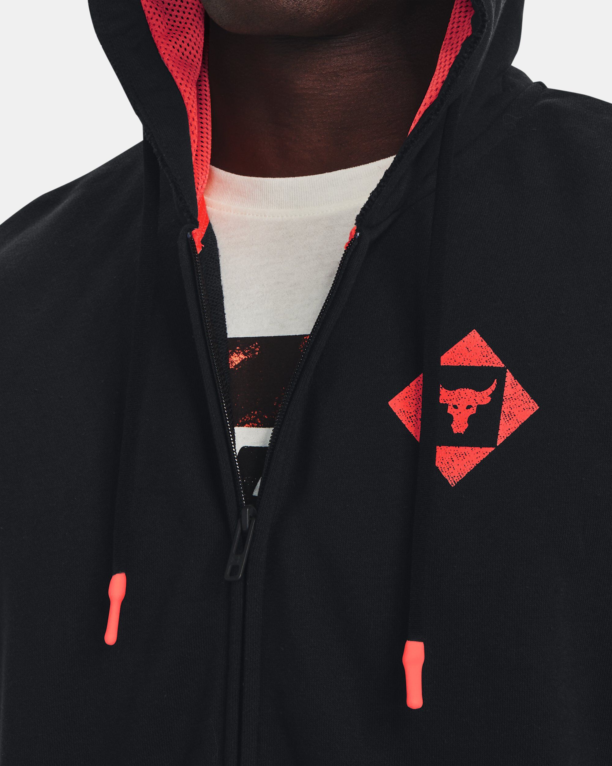Buy Men s Project Rock Heavyweight Terry Sleeveless Full Zip Hoodie Black in Dubai UAE Under Armour