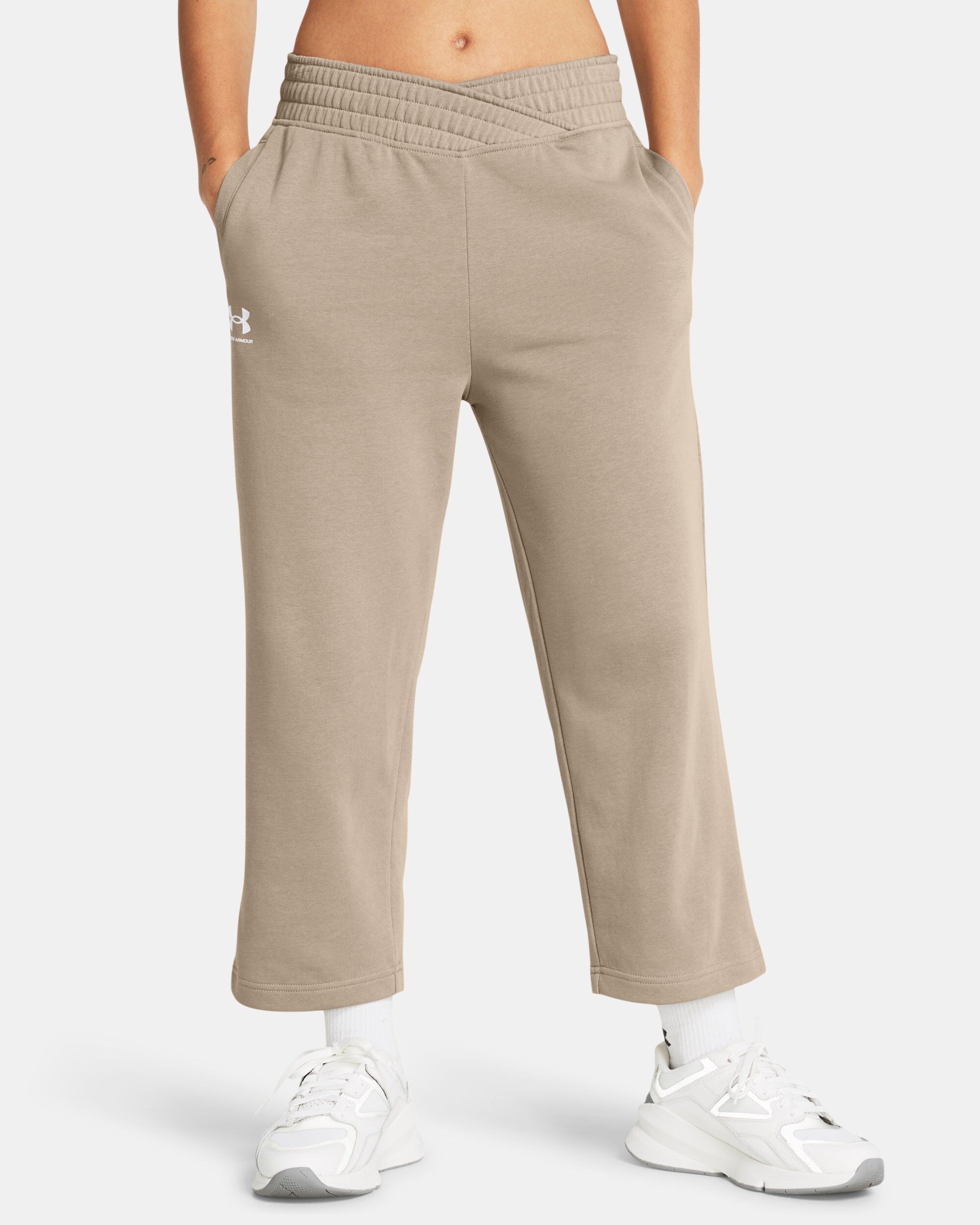 Women s UA Rival Terry Wide Leg Crop Pants