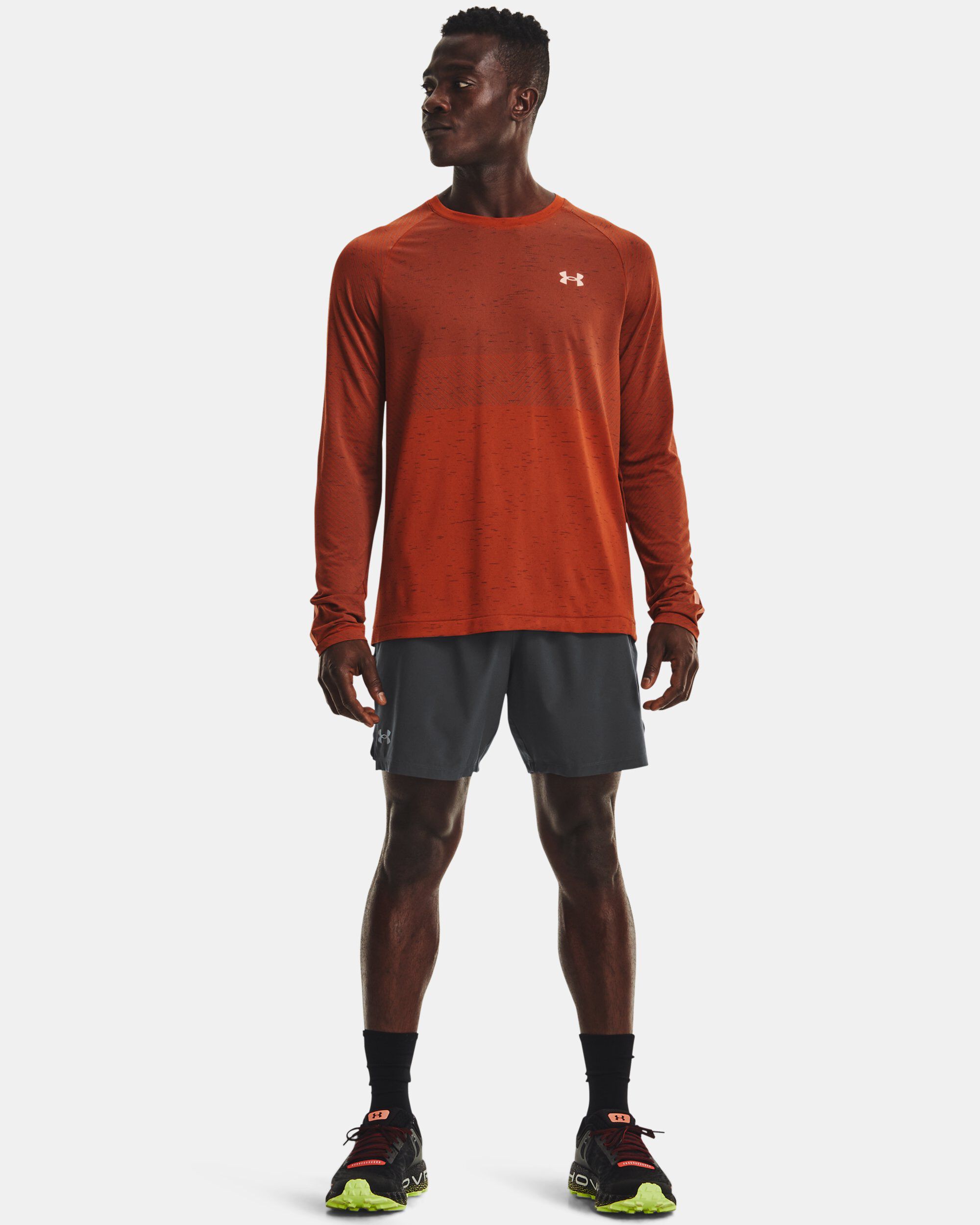 Orange under armour top long sleeve shirt