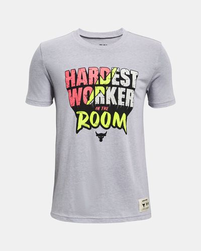 Boys' Project Rock Hardest Worker In The Room Short Sleeve
