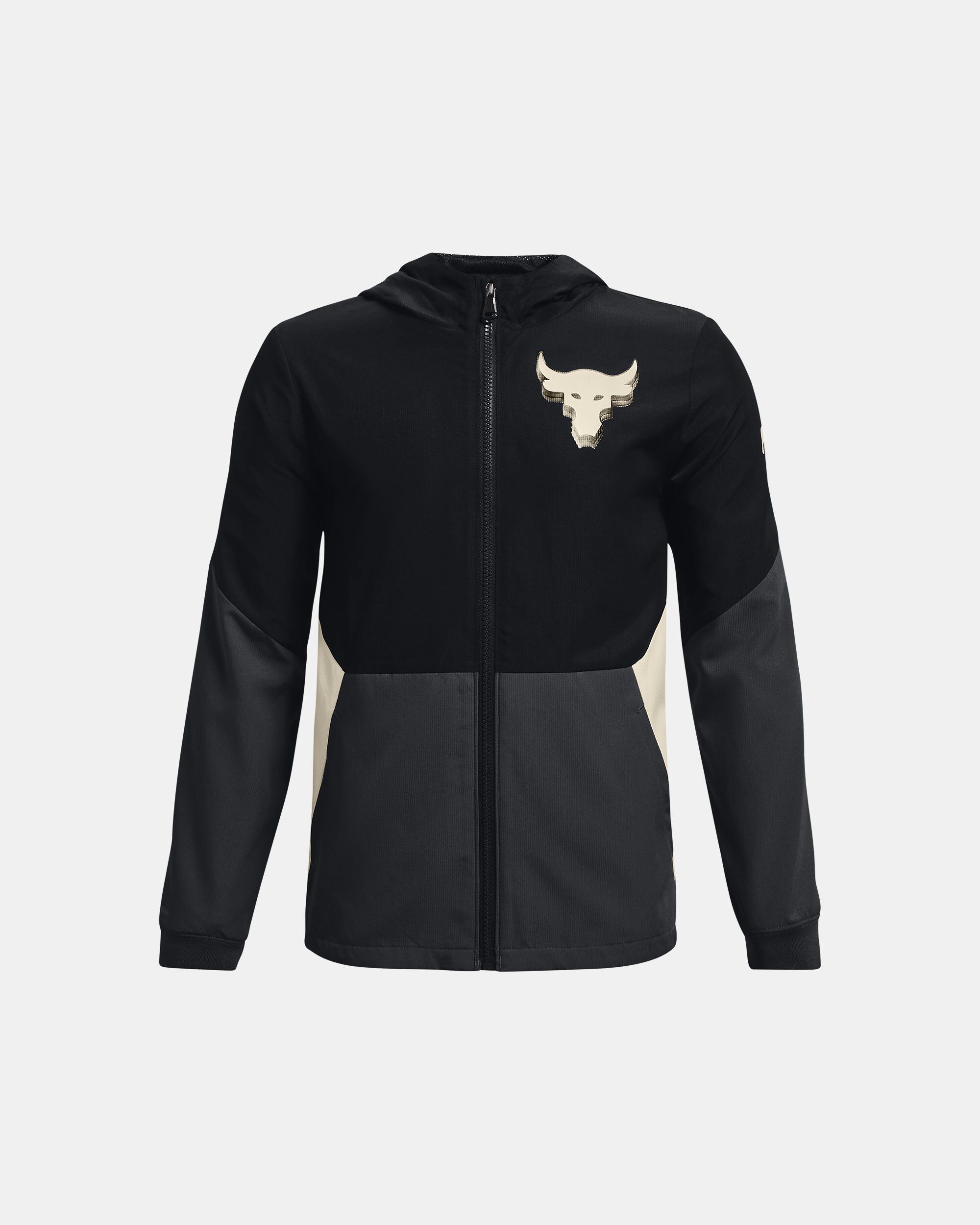 Buy Boys Project Rock Brahma Full Zip Hoodie Black in Dubai UAE Under Armour
