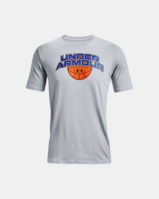 Men's UA Basketball Branded Wordmark Short Sleeve image number 4