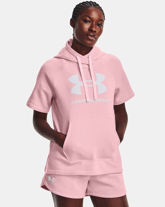 Under Armour Women's UA Rival Fleece Short Sleeve Hoodie Pink in Dubai, UAE