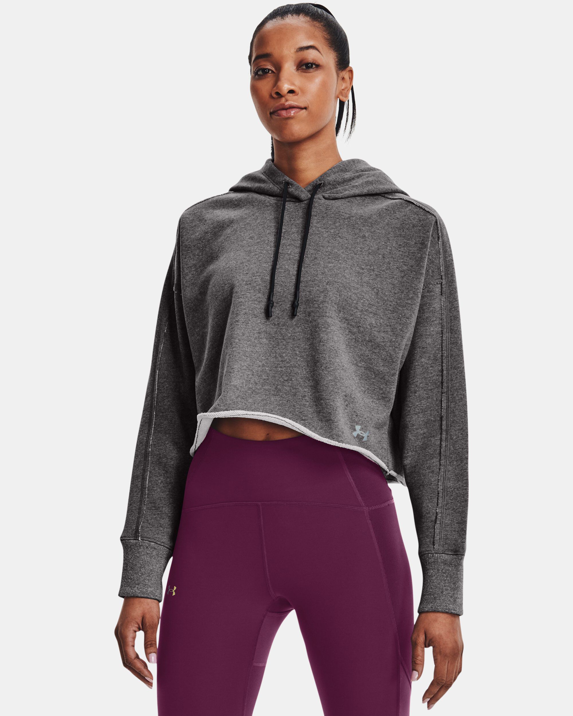 Under Armour Women s UA Terry Crop Hoodie Grey in Dubai UAE