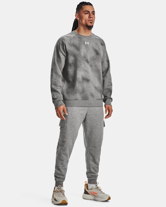 Shop Under Armour Men's UA Rival Fleece Printed Crew Grey in Dubai