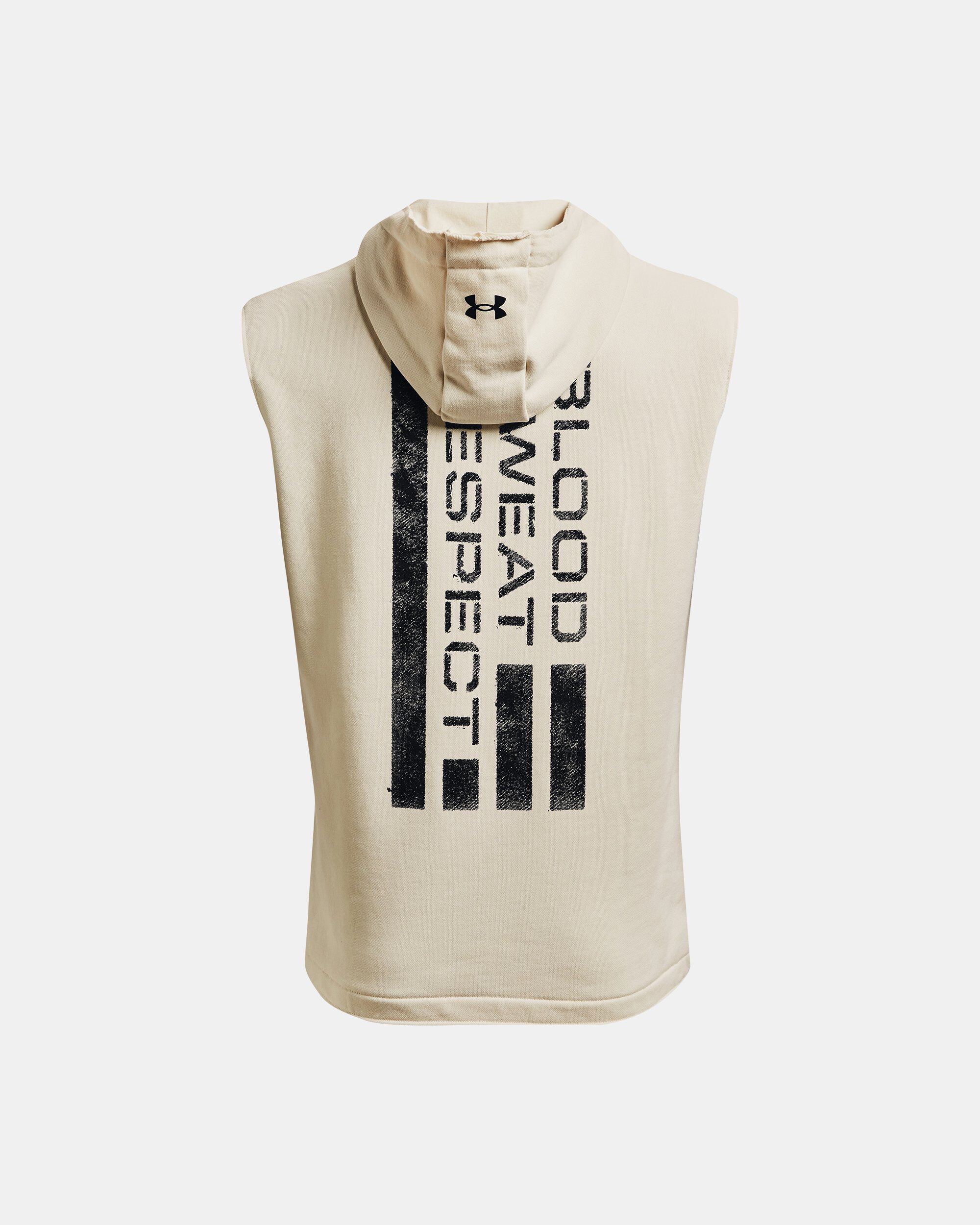 Buy Men s Project Rock Heavyweight Terry Sleeveless Hoodie Beige in Dubai UAE Under Armour