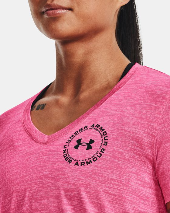 Women's UA Tech™ Twist Crest Short Sleeve image number 3