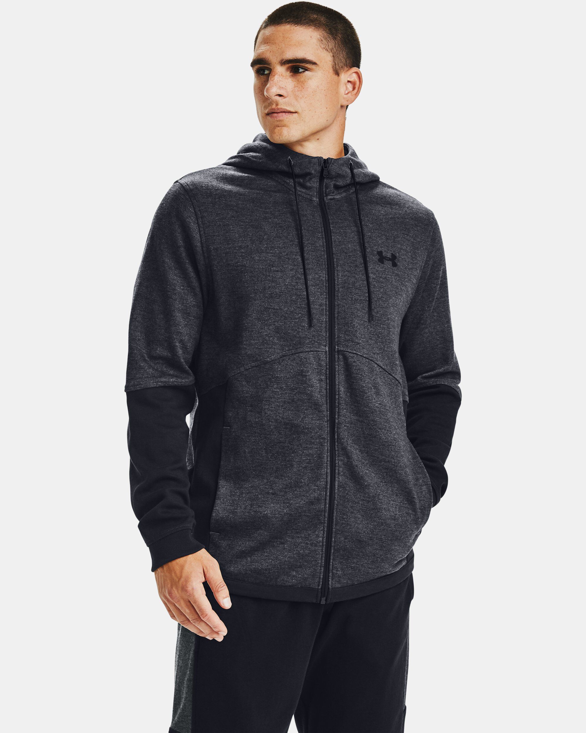 Buy Men s UA Double Knit Full Zip Hoodie Grey in Dubai UAE Under Armour